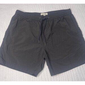 Madewell Mens Everywear Charcoal/Black Swim Casual Shorts XL Elastic Waist